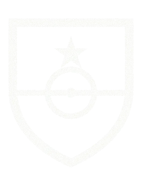 The academy crest: a shield marked with a halfway line and a centre circle under one star, drawn in white points on grass.